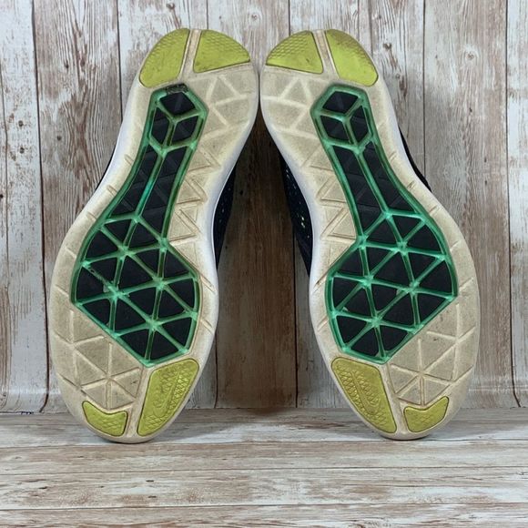 Nike Flex 2016 RN Athletic Running Lace Up Shoes Black Blue Women's Size 9.5 - Picture 6 of 8